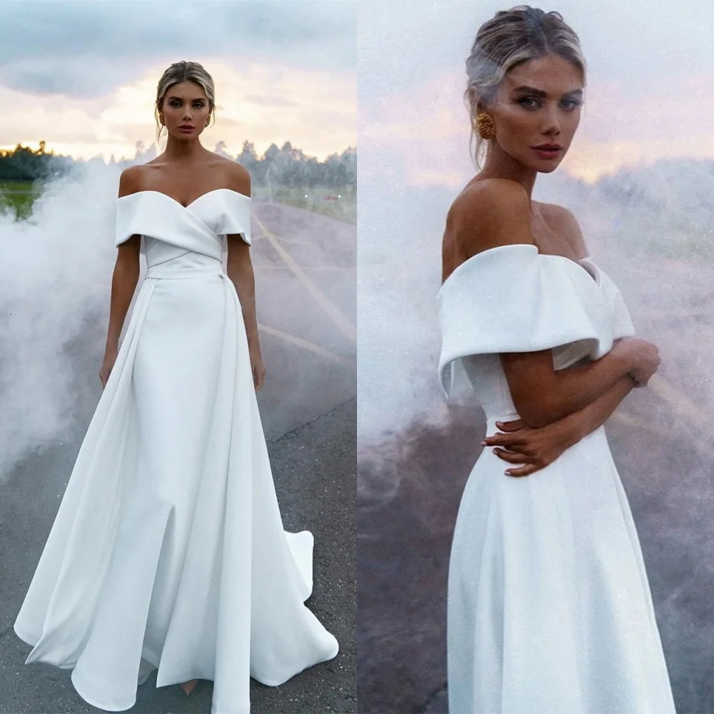Customized Mermaid Exquisite Satin Off the Shoulder Wedding Dresses 2025 High Quality Pure White Dreamy Whimsical Garden Wedding
Customized Mermaid Exquisite Satin Off the Shoulder Wedding Dresses 2025 High Quality Pure White Dreamy Whimsical Garden Wedding