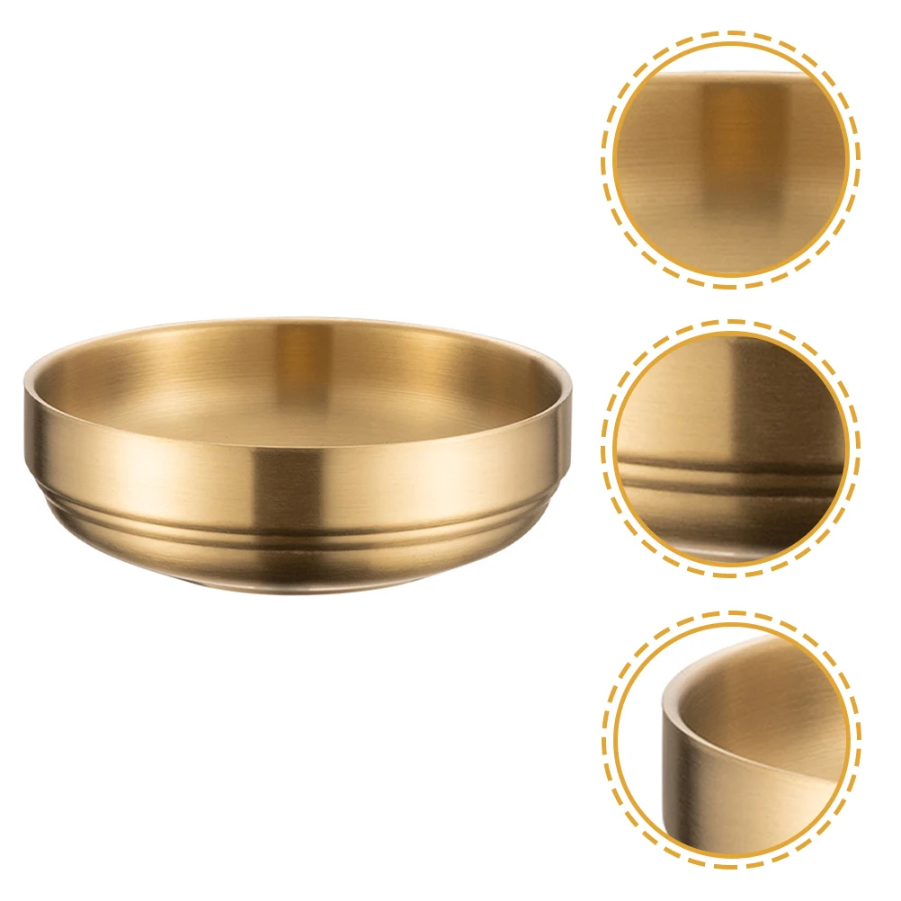 Stainless Steel Sauce Dish Golden Korean Dishes Double Layer Dip Bowls Cold Noodle Rice Instant Noodle Bowls Kitchen Condiment
Stainless Steel Sauce Dish Golden Korean Dishes Double Layer Dip Bowls Cold Noodle Rice Instant Noodle Bowls Kitchen Condiment