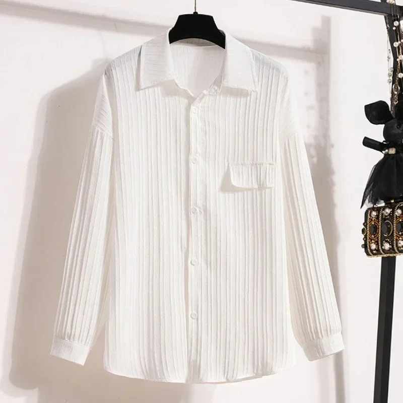 Fashion Solid Color Long Sleeve Sun Protection Shirt Elegant 2025 Summer Casual Outerwear Women's Polo Collar Blouse
Fashion Solid Color Long Sleeve Sun Protection Shirt Elegant 2025 Summer Casual Outerwear Women's Polo Collar Blouse