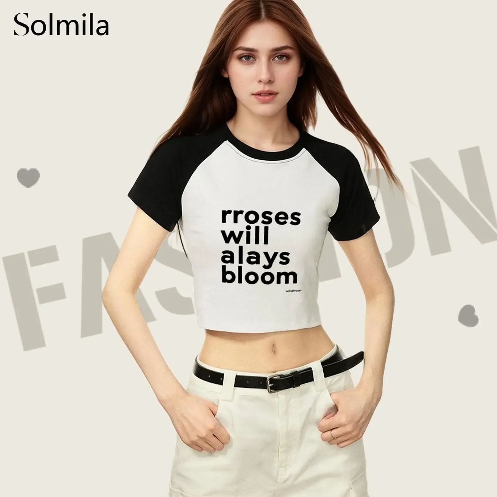 Women's Korean Style Slim Fit Short T Shirt Stretch Fabric Letter Print Beautiful Shape Short Sleeve Casual Elastic Streetwear
Women's Korean Style Slim Fit Short T Shirt Stretch Fabric Letter Print Beautiful Shape Short Sleeve Casual Elastic Streetwear