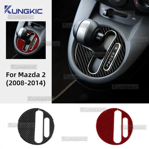 Real Soft Carbon Fiber For Mazda 2 DE 2008 2009 2010 2011 2012 2013 2014 LHD RHD Car Automatic Gear Shift lnner Frame Sticker