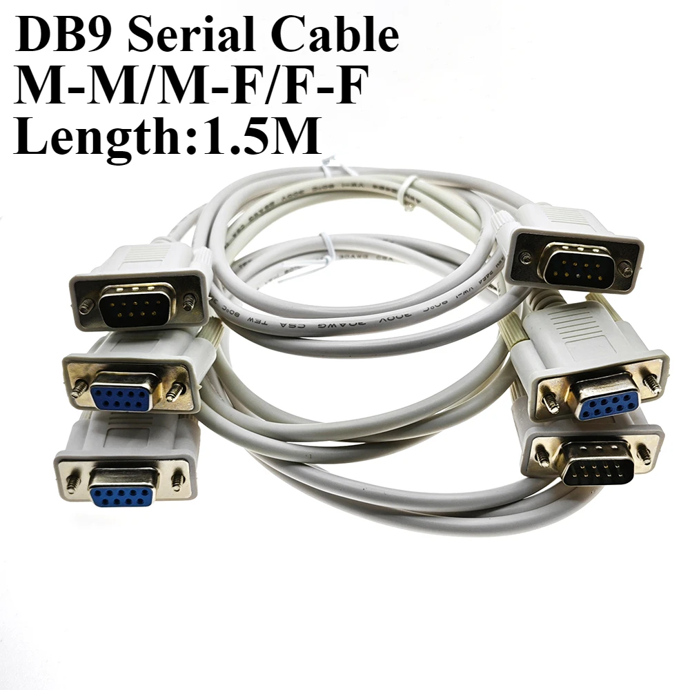 1PCS DB9 Serial Cable 9Pin RS232 Male/Female Straight/Crossover Type PC Converter Expansion Cable 1.5M Extension Cable
1PCS DB9 Serial Cable 9Pin RS232 Male/Female Straight/Crossover Type PC Converter Expansion Cable 1.5M Extension Cable