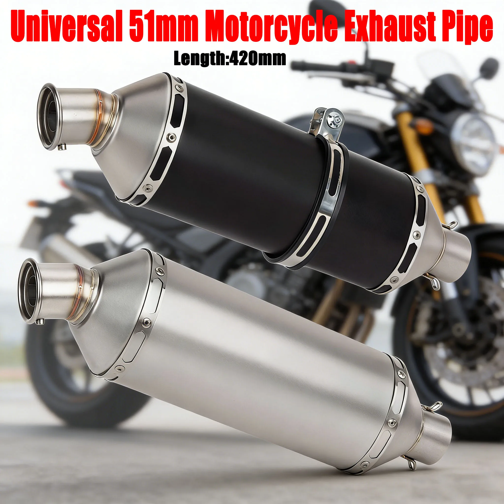 Universal 51mm Stainless Steel Exhaust Muffler for Duke 890 790 CB750 MT07 Ninja 650 790ADV DUKE890 T700 Modified Moto Escape
Universal 51mm Stainless Steel Exhaust Muffler for Duke 890 790 CB750 MT07 Ninja 650 790ADV DUKE890 T700 Modified Moto Escape