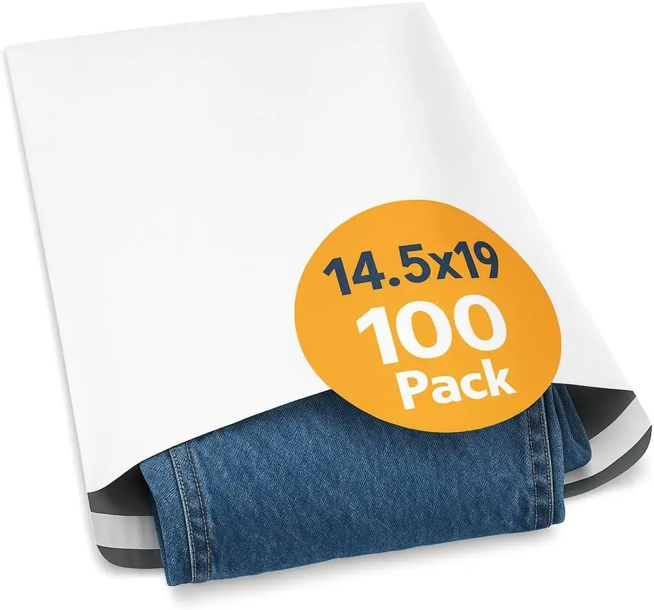 100 Pack 14.5x19 Poly Mailers, Self-Sealing Shipping Bags, 2.5 Mil Heavy Duty
100 Pack 14.5x19 Poly Mailers, Self-Sealing Shipping Bags, 2.5 Mil Heavy Duty