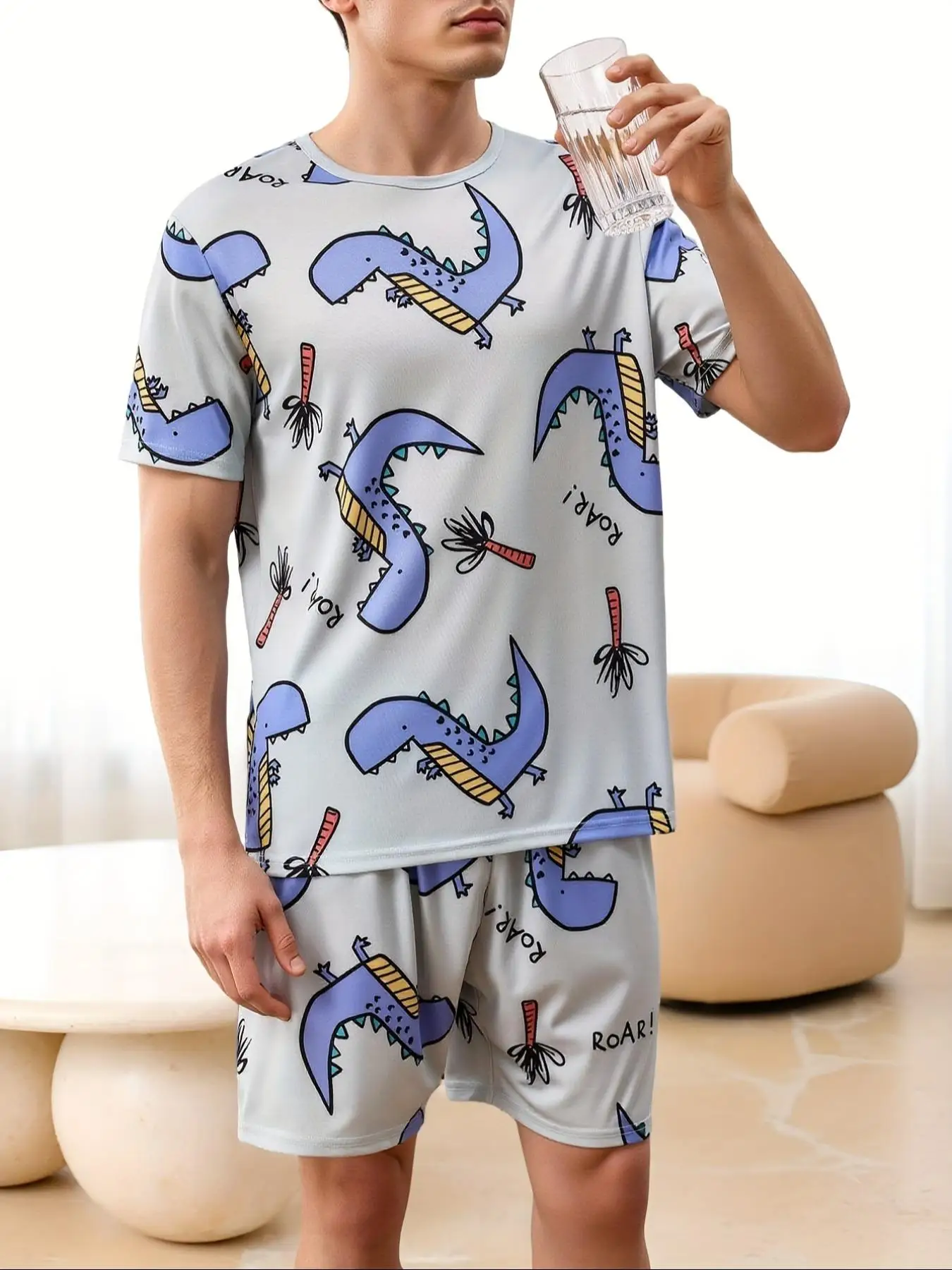 Men's 2025 New Arrival Summer Pajama Set Short sleeve crew neck top + matching shorts Masculine design loungewear 2-piece bre
Men's 2025 New Arrival Summer Pajama Set Short sleeve crew neck top + matching shorts Masculine design loungewear 2-piece bre