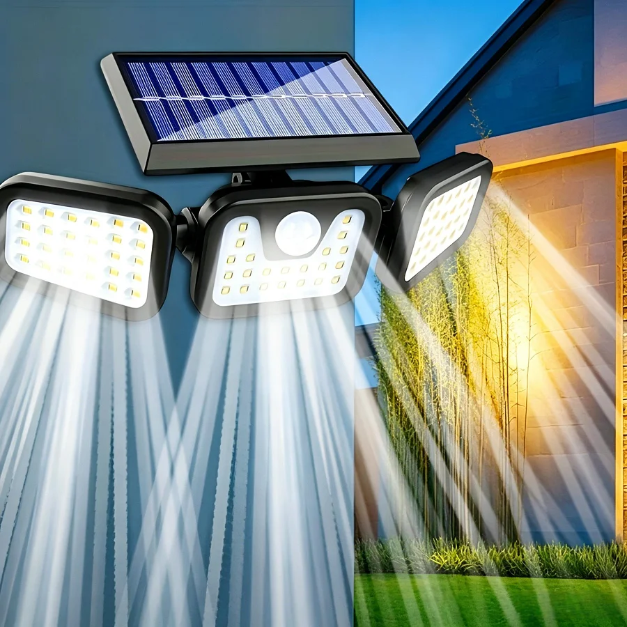 Solar LED Wall Light |Three-head Outdoor Lighting | IP55| Solar-powered with Motion Sensor | Durable ABS and PC Materials |Ideal
Solar LED Wall Light |Three-head Outdoor Lighting | IP55| Solar-powered with Motion Sensor | Durable ABS and PC Materials |Ideal