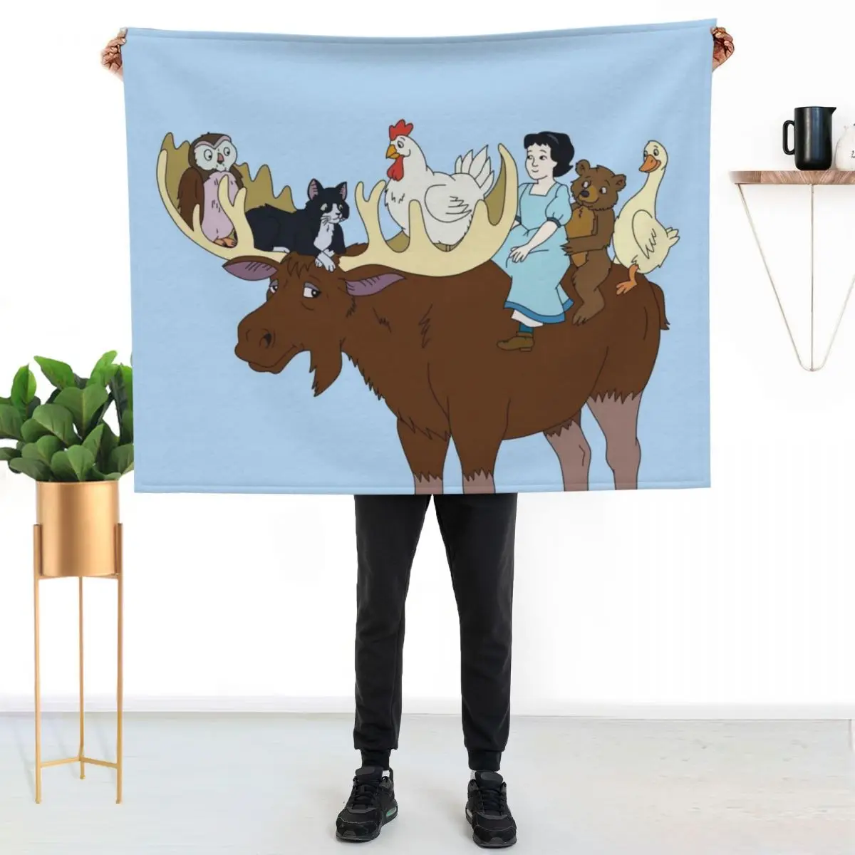 Little Bear and Friends on a Moose Art Throw Blanket Warm Plush Fuzzy Blanket for Living Room
Little Bear and Friends on a Moose Art Throw Blanket Warm Plush Fuzzy Blanket for Living Room