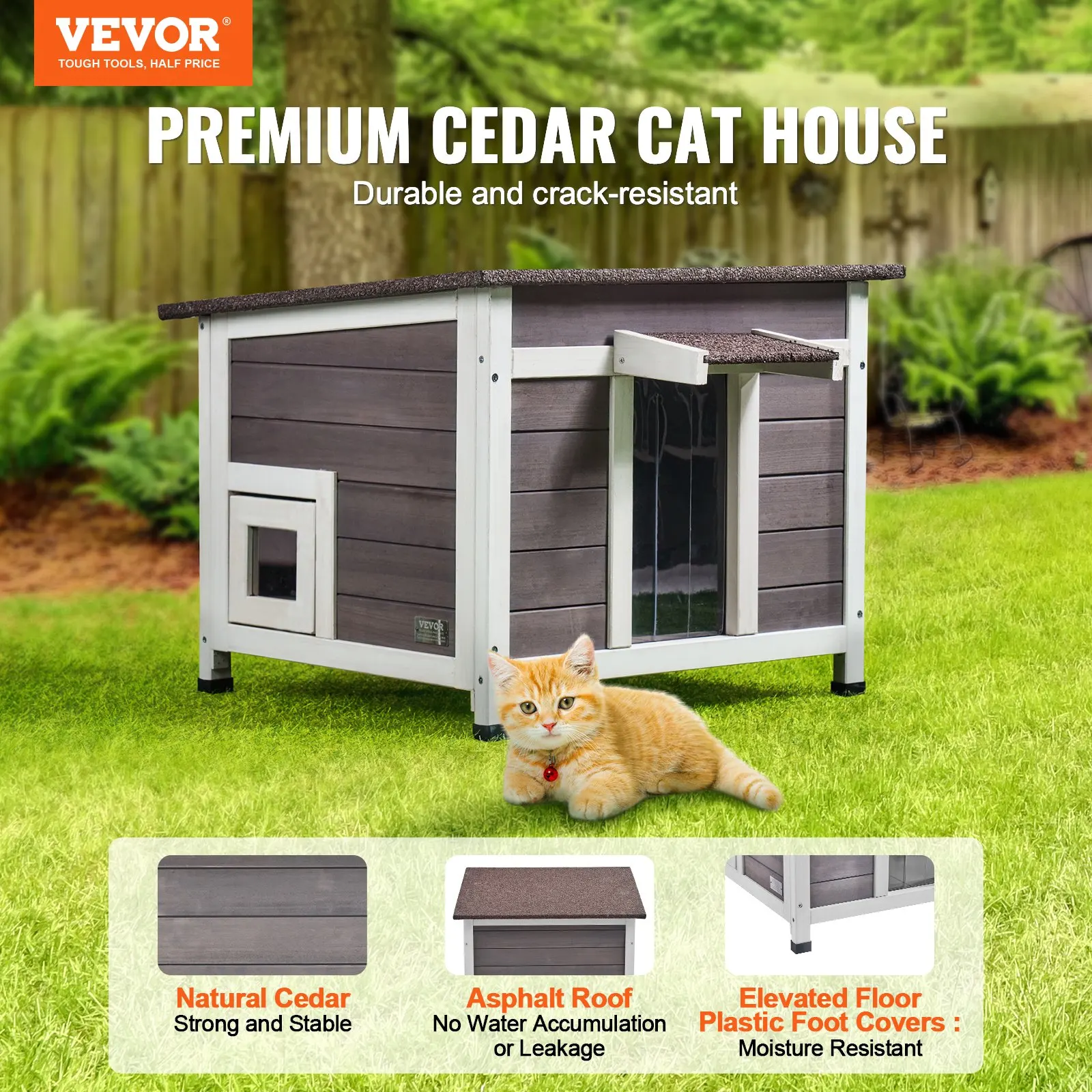 Outdoor Cat House Wooden Feral Cat Shelter With Roof Door Flaps & Window
Outdoor Cat House Wooden Feral Cat Shelter With Roof Door Flaps & Window
