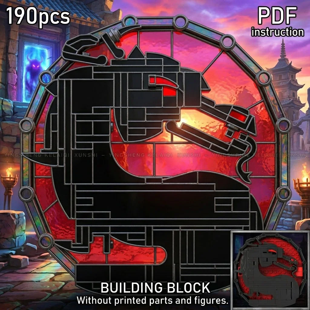 Round Red Display Plaque Game Black Raptor Silhouette Emblem MOC Block Model
Round Red Display Plaque Game Black Raptor Silhouette Emblem MOC Block Model