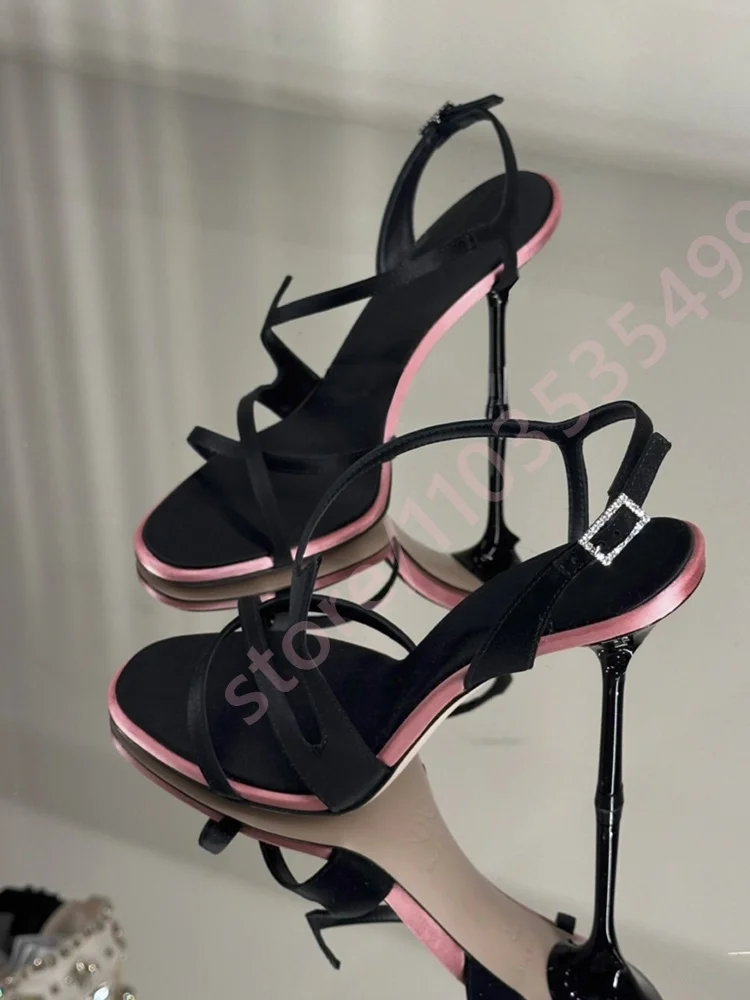 2026 New Black Pink Colorblock Heeled Sandals Women Square Toe Ankle Strap Stiletto Heels Elegant Party Dress Shoes
2026 New Black Pink Colorblock Heeled Sandals Women Square Toe Ankle Strap Stiletto Heels Elegant Party Dress Shoes