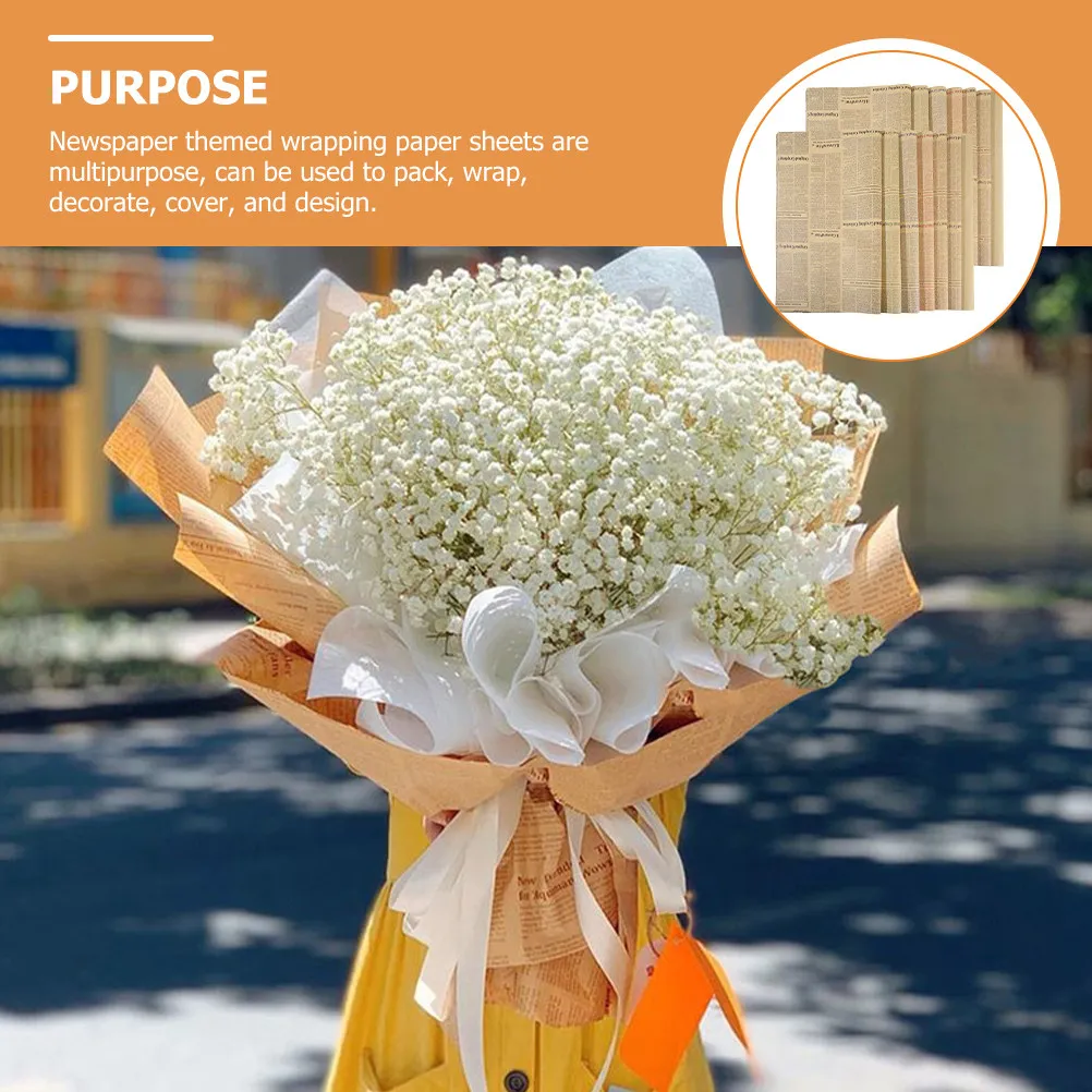 20 Sheets Newspaper Inspired Brown Kraft Wrapping Paper for Flower Arrangements Bouquet Packaging DIY Gifts Wedding Crafts
20 Sheets Newspaper Inspired Brown Kraft Wrapping Paper for Flower Arrangements Bouquet Packaging DIY Gifts Wedding Crafts