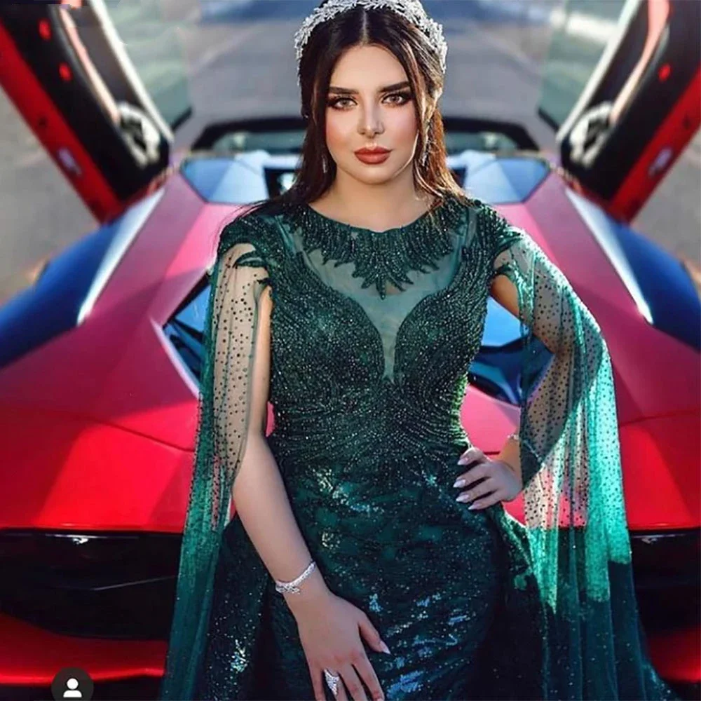 Green Ball Gown Elegant With Skirt Puff Long Sleeves Beaded Evening Dress O-Neck Gowns Formal Party Gowns 2024
Green Ball Gown Elegant With Skirt Puff Long Sleeves Beaded Evening Dress O-Neck Gowns Formal Party Gowns 2024