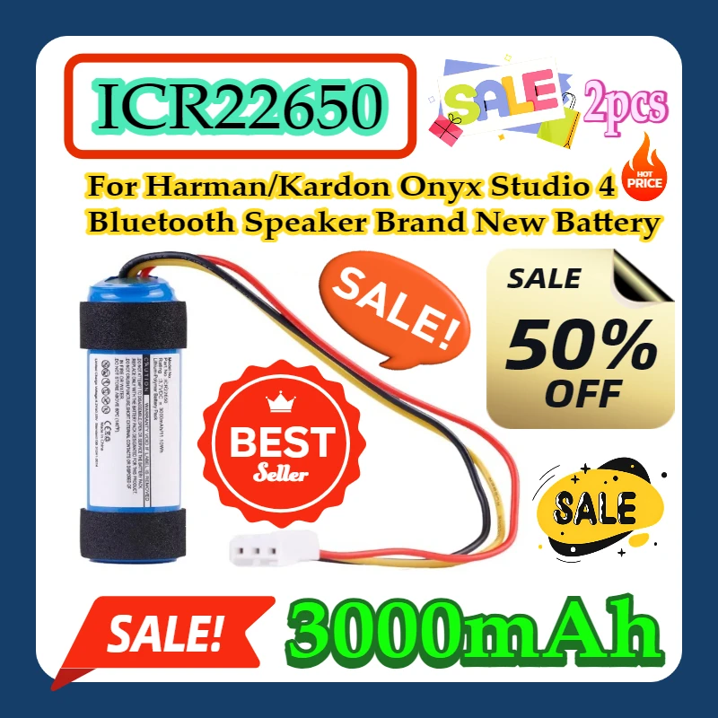 For Harman Kardon Onyx Studio 4 Bluetooth Speaker Brand New Battery ICR22650 3000mAh Battery 2pcs
For Harman Kardon Onyx Studio 4 Bluetooth Speaker Brand New Battery ICR22650 3000mAh Battery 2pcs