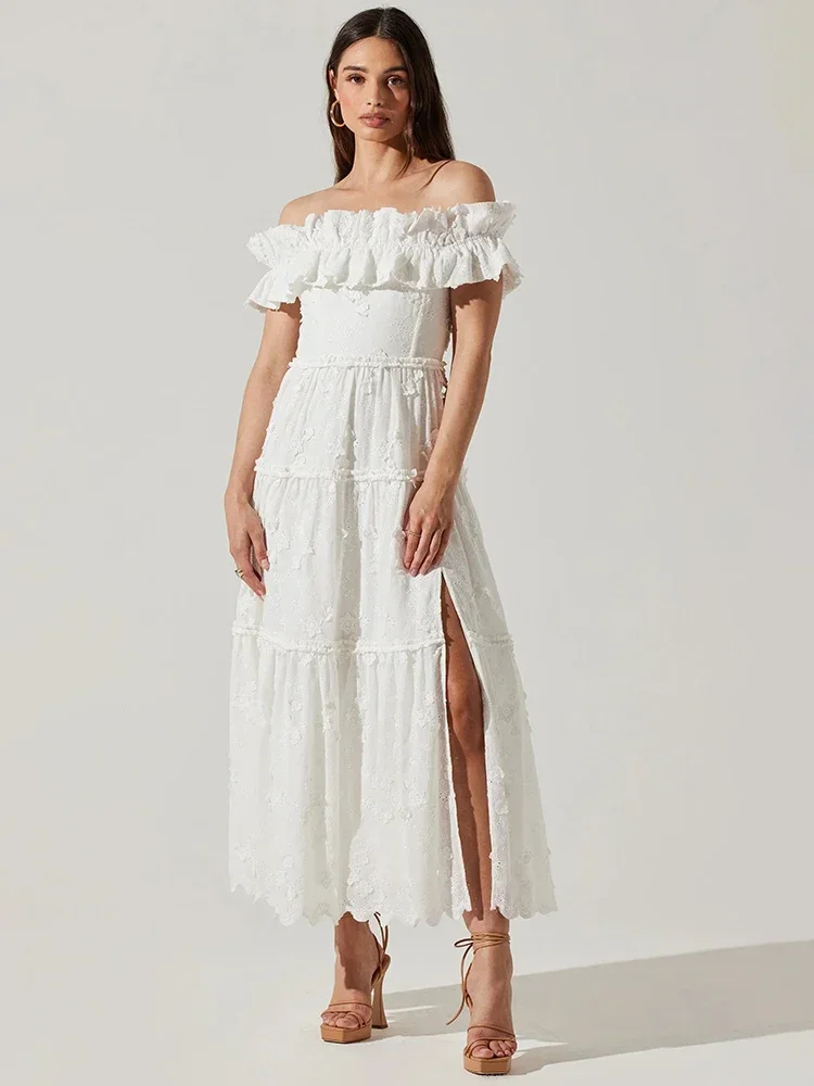 GPBD Designer Fashion Summfer Dress Elegant Off Shoulder Sexy Backless High Slit Party Long Maxi White Summer Dress for Women
GPBD Designer Fashion Summfer Dress Elegant Off Shoulder Sexy Backless High Slit Party Long Maxi White Summer Dress for Women