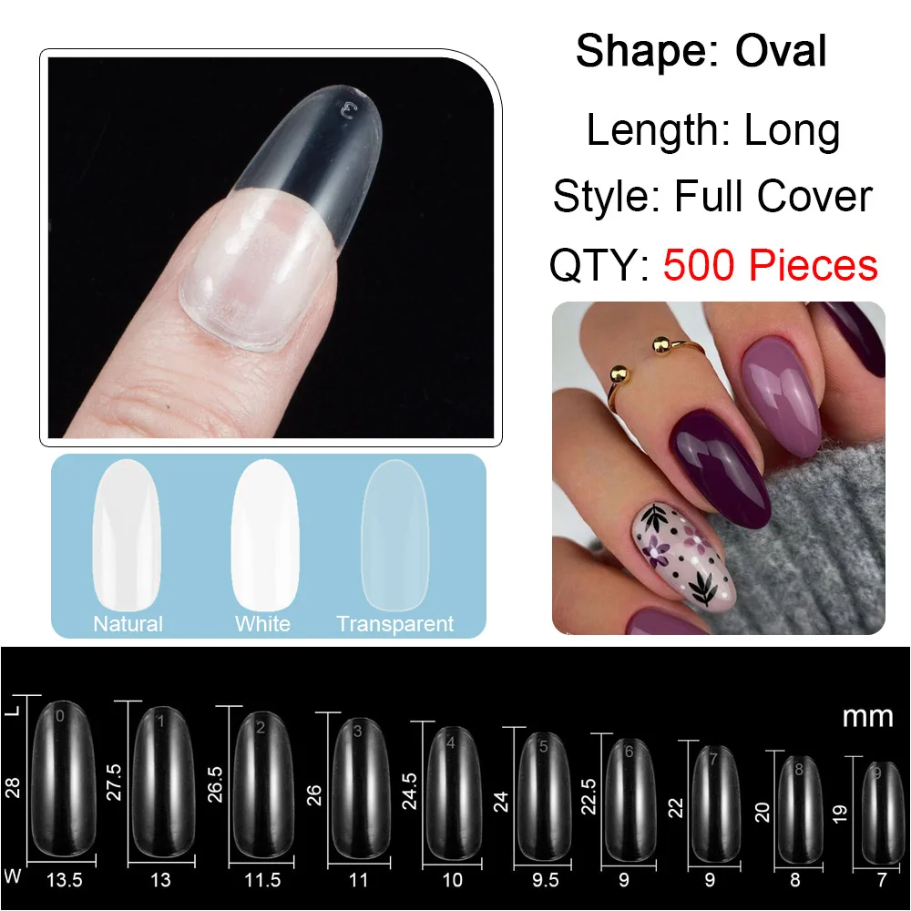 Oval Shape 500 Pieces False Nail Tips 10 Sizes Red Black Long Fake Nail Tips Press on Acrylic Nails Manciure Accessory
Oval Shape 500 Pieces False Nail Tips 10 Sizes Red Black Long Fake Nail Tips Press on Acrylic Nails Manciure Accessory
