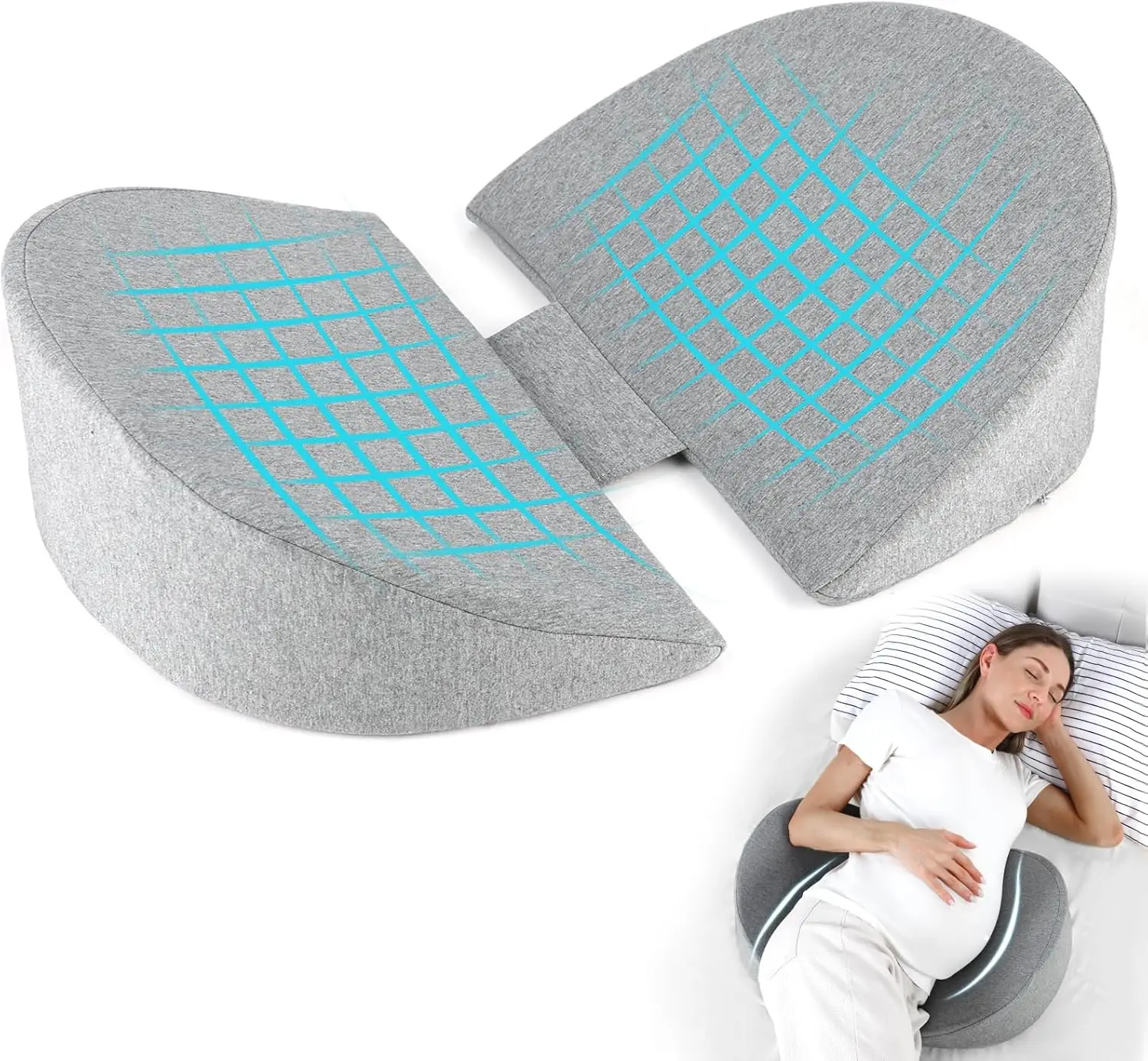 Memory Foam Pregnancy Pillow for Sleeping, Adjustable Wedge with Cooling Cover, Belly Support Light Grey
Memory Foam Pregnancy Pillow for Sleeping, Adjustable Wedge with Cooling Cover, Belly Support Light Grey