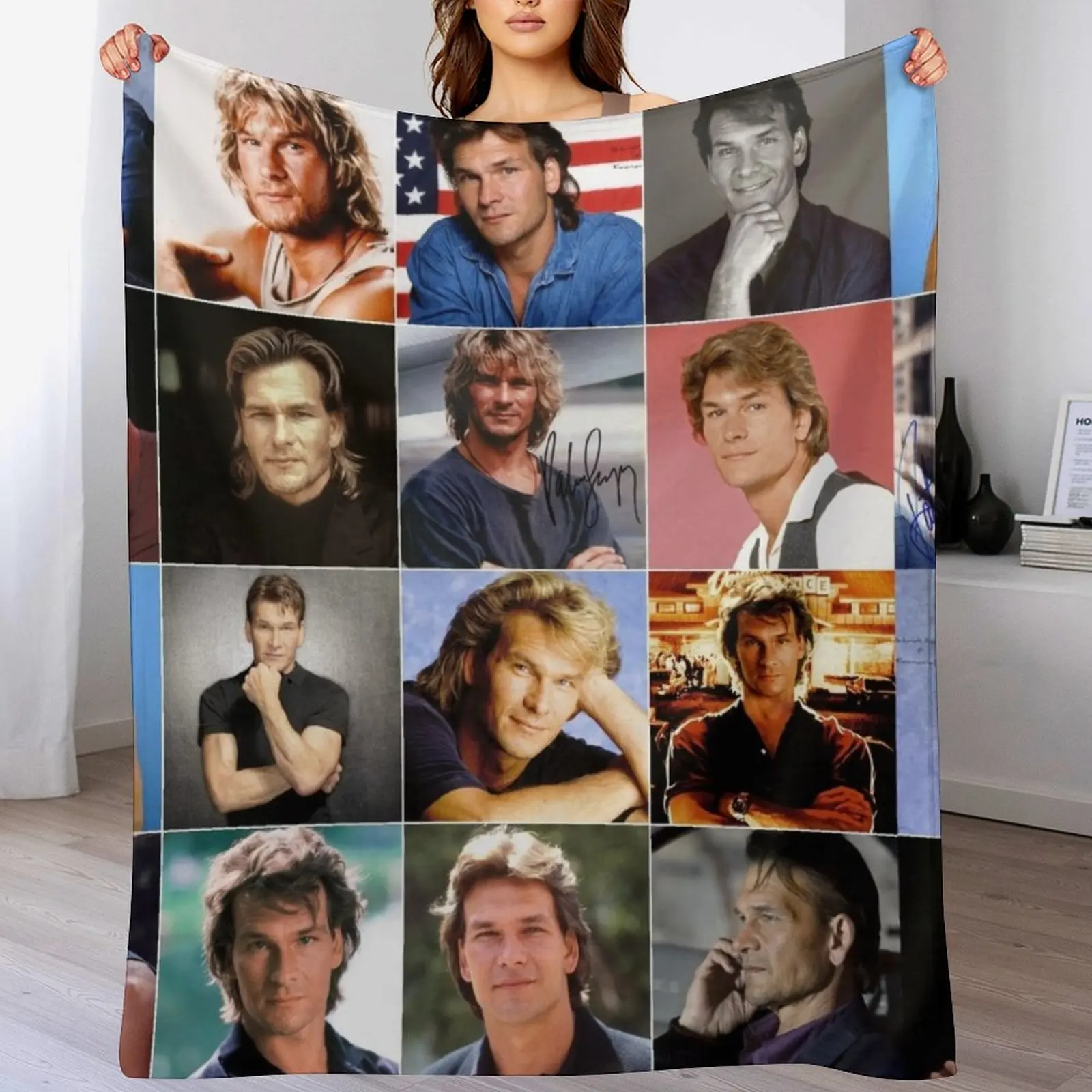 Patrick Swayze Photo Collage Throw Blanket Foldable Soft Warm Blanket for Outdoor Use
Patrick Swayze Photo Collage Throw Blanket Foldable Soft Warm Blanket for Outdoor Use
