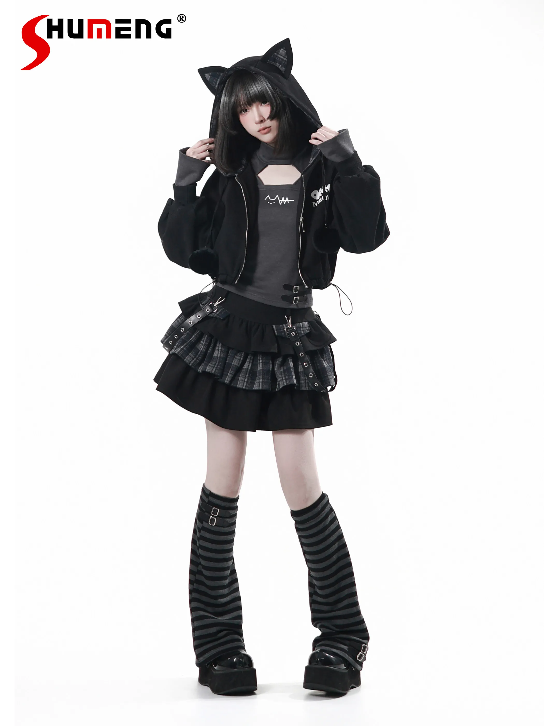Original Design Sweet Cool Girl's Skirt Set New Spring Summer Y2K Subculture Cat Ear Hooded Jacket Top Skirt Leg Warmers Outfit
Original Design Sweet Cool Girl's Skirt Set New Spring Summer Y2K Subculture Cat Ear Hooded Jacket Top Skirt Leg Warmers Outfit