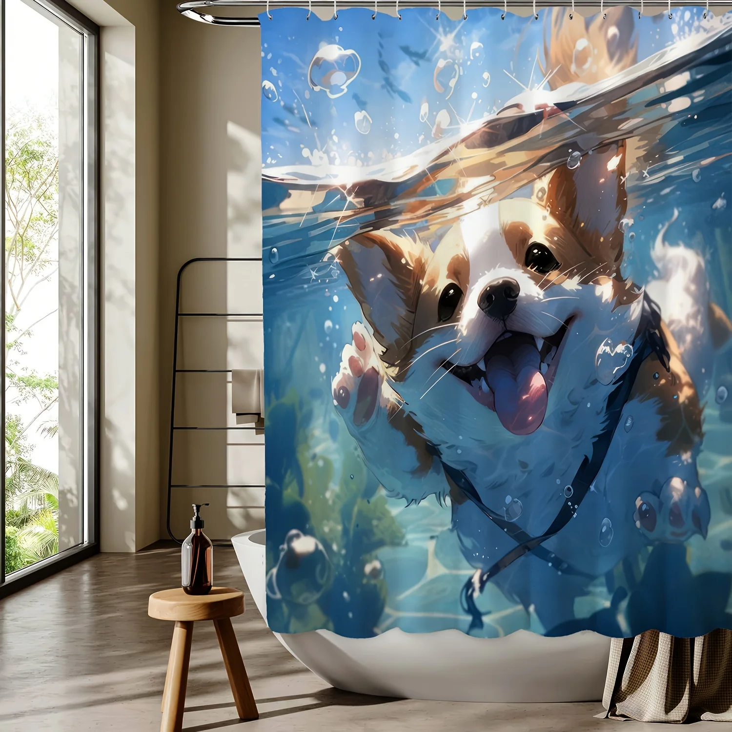 Забавная водонепроницаемая занавеска для душа Corgi — очаровательный подводный дизайн, защита от плесени, легко чистится, прочная ткань для декора ванной комнаты
Забавная водонепроницаемая занавеска для душа Corgi — очаровательный подводный дизайн, защита от плесени, легко чистится, прочная ткань для декора ванной комнаты