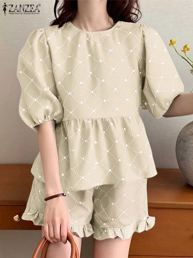 ZANZEA Women Vintage Printed Two-piece Outfits Casual Short Sets 2025 Summer 2pcs Loose Short Puff Sleeve Ruffle Tops and Shorts
ZANZEA Women Vintage Printed Two-piece Outfits Casual Short Sets 2025 Summer 2pcs Loose Short Puff Sleeve Ruffle Tops and Shorts