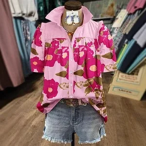 2025 Women's Fashion Short Sleeve Digital Print Turn-down Collar Shirt Floral
2025 Women's Fashion Short Sleeve Digital Print Turn-down Collar Shirt Floral