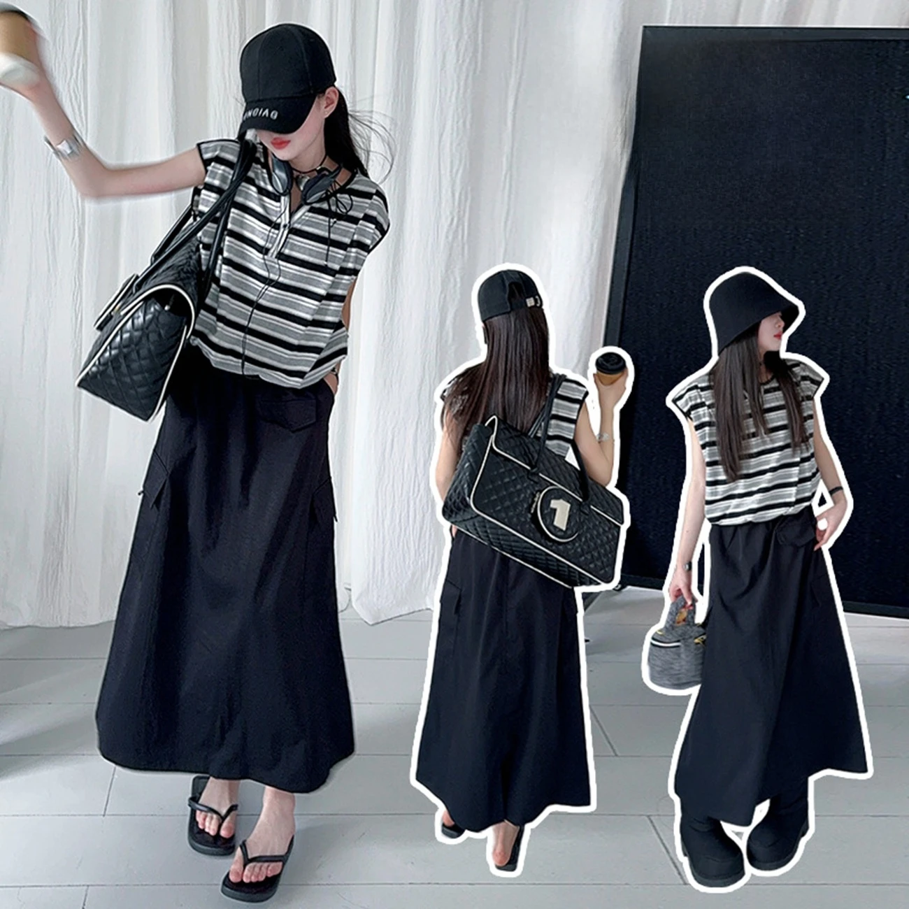 Girls' Striped Suit Elastic Waist American Workwear Skirt Summer Retro Casual Versatile Slimming Straight-Leg Mid-Length
Girls' Striped Suit Elastic Waist American Workwear Skirt Summer Retro Casual Versatile Slimming Straight-Leg Mid-Length