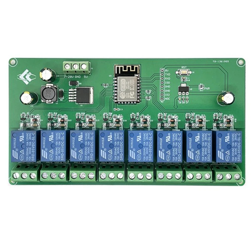 ESP8266 WIFI 8-канальный релейный модуль ESP-12F Блок питания макетной платы 5 В/7-28 В Беспроводной модуль WIFI
ESP8266 WIFI 8-канальный релейный модуль ESP-12F Блок питания макетной платы 5 В/7-28 В Беспроводной модуль WIFI