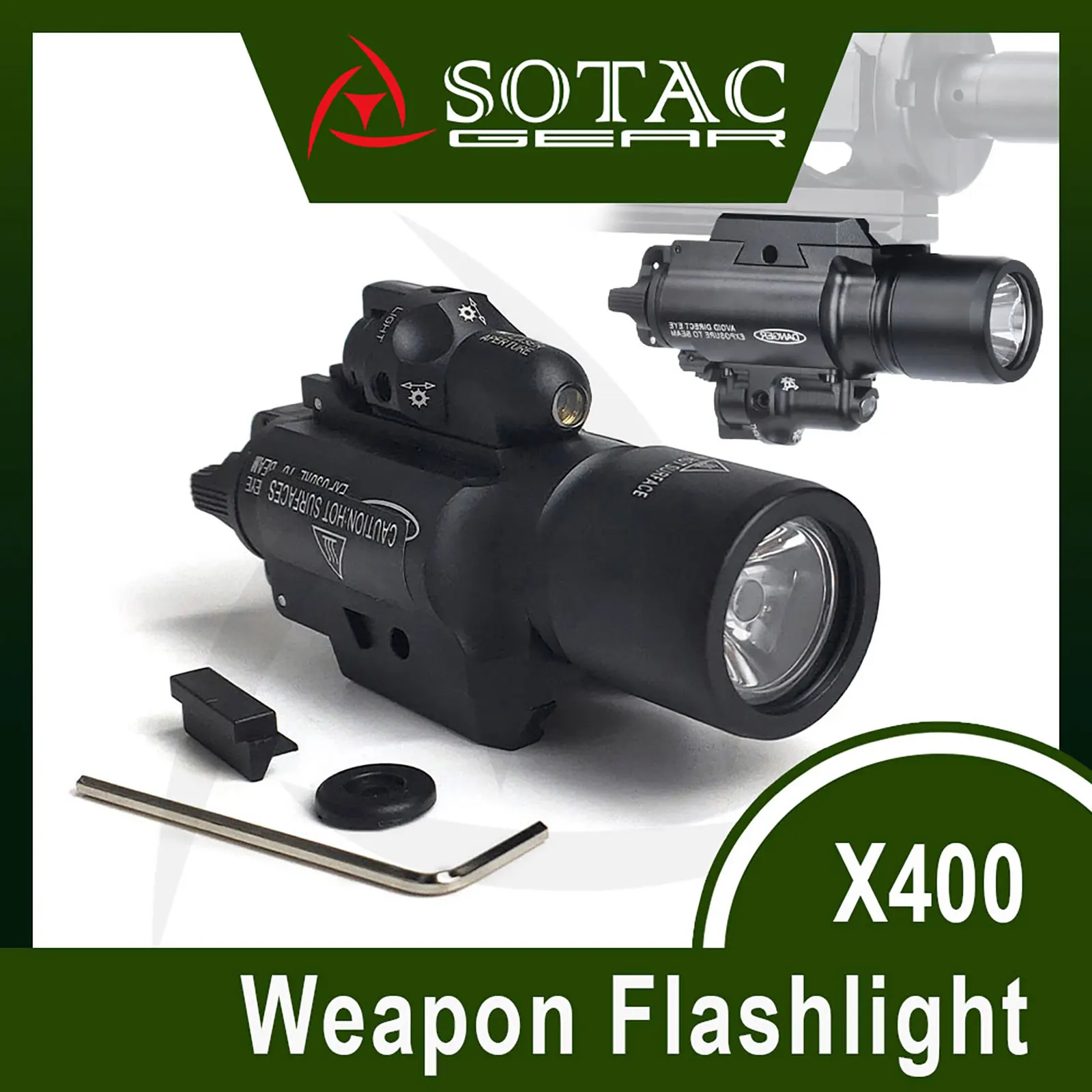 SOTAC-GEAR X400 Ultra Red Dot Sight +White Light LED Weaponlight Pistol Flashlight For 20mm Rail
SOTAC-GEAR X400 Ultra Red Dot Sight +White Light LED Weaponlight Pistol Flashlight For 20mm Rail