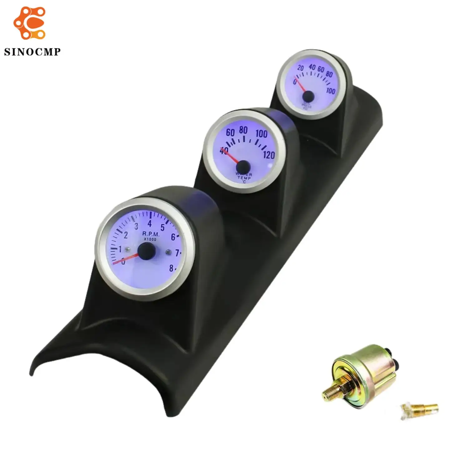 1Pcs 2 inch 52mm Blue LED Triple 3 Gauge Kit Tachometer Water Temp Oil Press Gauge Meter For 12V 4/6/8 Cylinder Vehicles
1Pcs 2 inch 52mm Blue LED Triple 3 Gauge Kit Tachometer Water Temp Oil Press Gauge Meter For 12V 4/6/8 Cylinder Vehicles