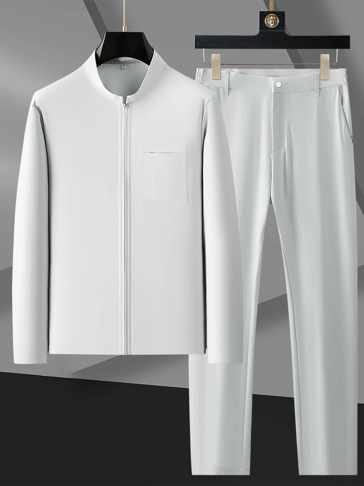 High-End Ice Silk Sports Set Men's Spring Summer Qui Dry Running Fitn Casual Jaet Straight Leg Pants Two-Piece Set
High-End Ice Silk Sports Set Men's Spring Summer Qui Dry Running Fitn Casual Jaet Straight Leg Pants Two-Piece Set