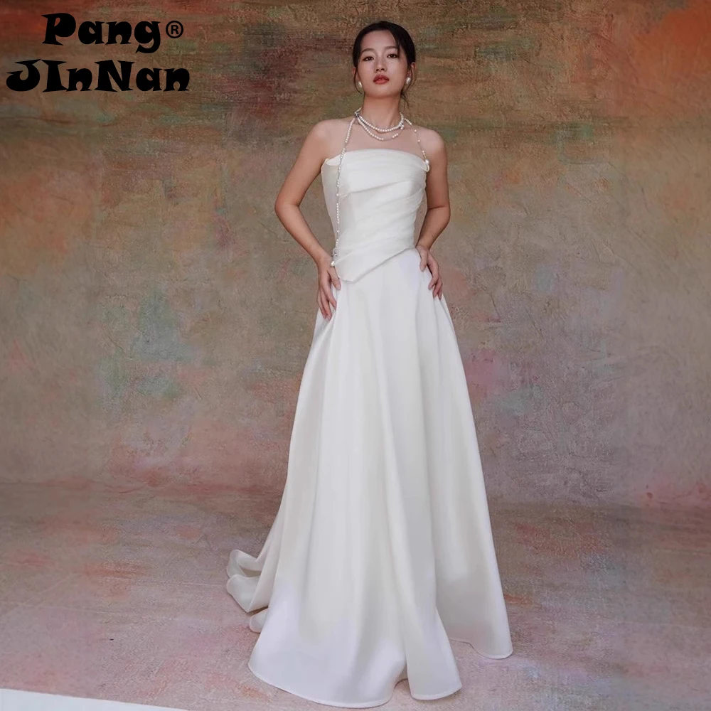 PJN 2025 NEW White Satin Wedding Dress Bride Elegant Reception Snapshot Dresses Women Formal Strapless Long Evening Party Dress
PJN 2025 NEW White Satin Wedding Dress Bride Elegant Reception Snapshot Dresses Women Formal Strapless Long Evening Party Dress