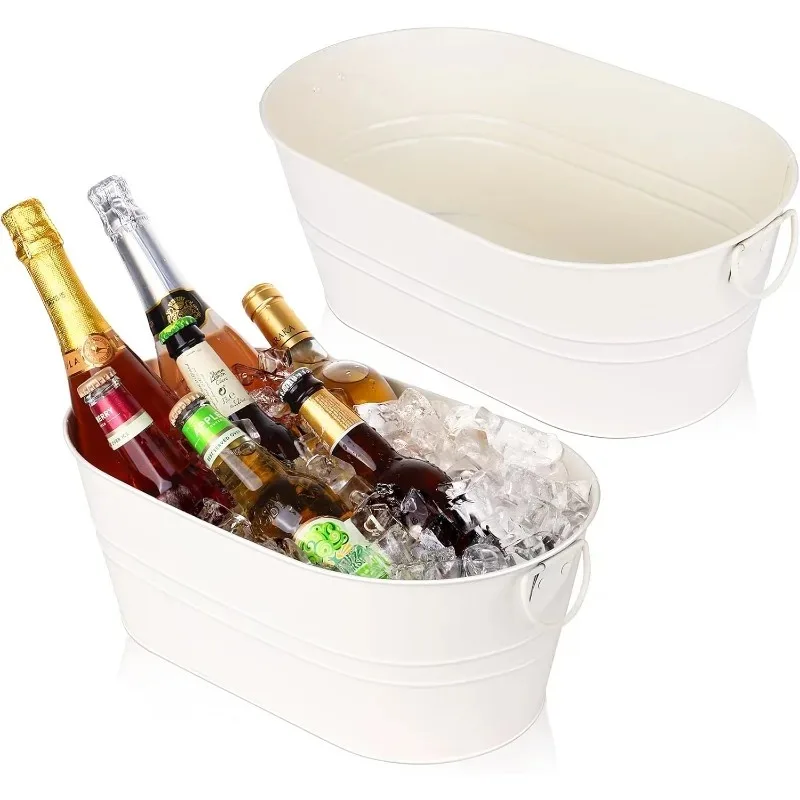 Galvanized Tub Beverage Tubs, 2pcs Metal Ice Buckets for Cocktail Bar 3 Gallon Wine Beer Drink Buckets with Handles Large
Galvanized Tub Beverage Tubs, 2pcs Metal Ice Buckets for Cocktail Bar 3 Gallon Wine Beer Drink Buckets with Handles Large