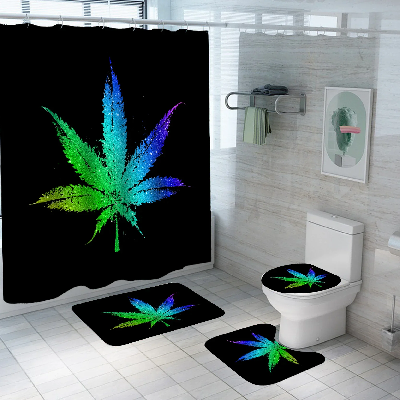 Занавеска для душа с принтом кленового листа, водонепроницаемая полиэстеровая занавеска для ванной комнаты, набор противоскользящих ковриков для ванной, коврики для унитаза, ковер, домашний декор
Занавеска для душа с принтом кленового листа, водонепроницаемая полиэстеровая занавеска для ванной комнаты, набор противоскользящих ковриков для ванной, коврики для унитаза, ковер, домашний декор