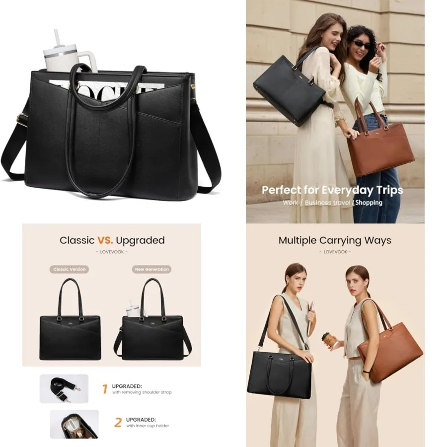 Laptop Tote Bag for Women Leather Work Bags with Large Cup Holder for Teacher Work Business
Laptop Tote Bag for Women Leather Work Bags with Large Cup Holder for Teacher Work Business