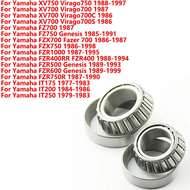 Motorcycle Steering Head Bearing Kit For Yamaha FZX700 FZR1000 FZR400RR FZR500 FZR600 XV750 XV700 FZ700 FZR750R IT175 IT200
Motorcycle Steering Head Bearing Kit For Yamaha FZX700 FZR1000 FZR400RR FZR500 FZR600 XV750 XV700 FZ700 FZR750R IT175 IT200