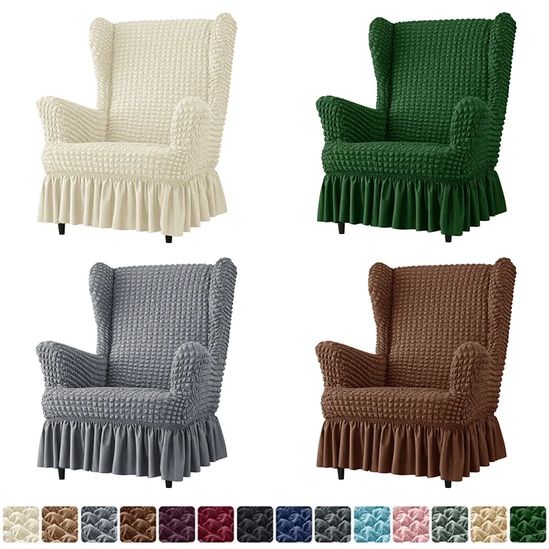 1PC Elastic Plaid Seersucker Wingback Chair Covers Soild Color Stretch Wing Chair Slipcovers Armchair Protector Dust Cover
1PC Elastic Plaid Seersucker Wingback Chair Covers Soild Color Stretch Wing Chair Slipcovers Armchair Protector Dust Cover