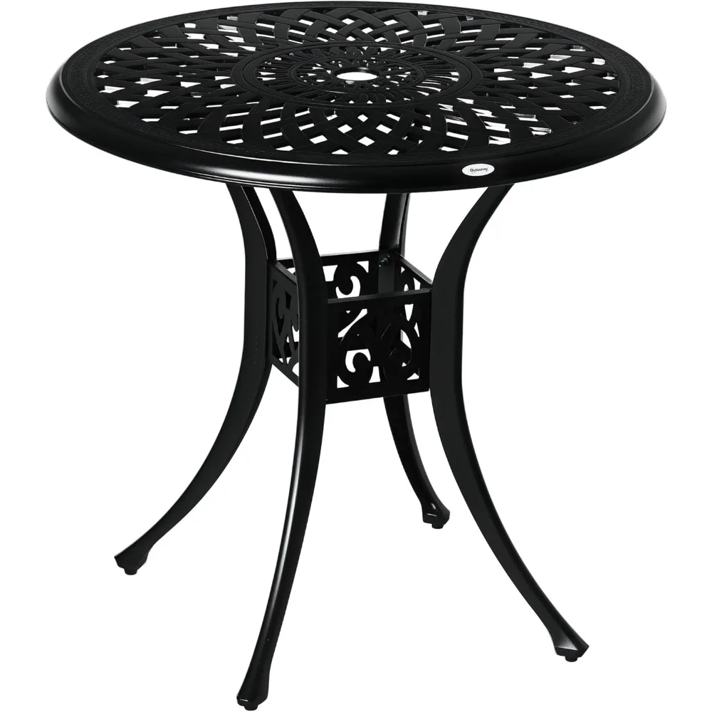 Patio Dining Table with Umbrella Hole, Antique Cast Aluminum Outdoor Bistro Table Only
Patio Dining Table with Umbrella Hole, Antique Cast Aluminum Outdoor Bistro Table Only