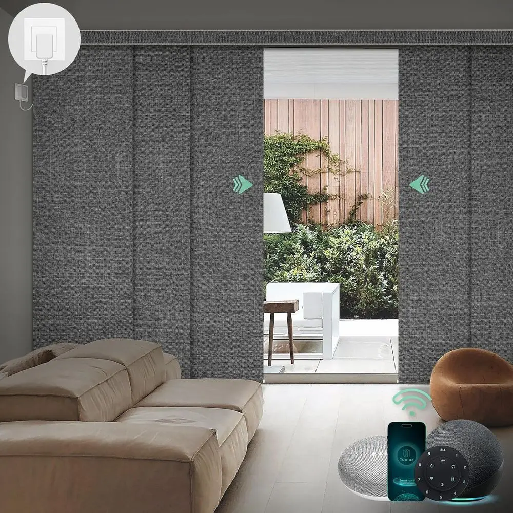 Custom XL Smart Sliding Door Blinds, Motorized Sliding Panel Blinds Compatible with Alexa, Blackout Veal Blinds or Glass Do, Pat
Custom XL Smart Sliding Door Blinds, Motorized Sliding Panel Blinds Compatible with Alexa, Blackout Veal Blinds or Glass Do, Pat