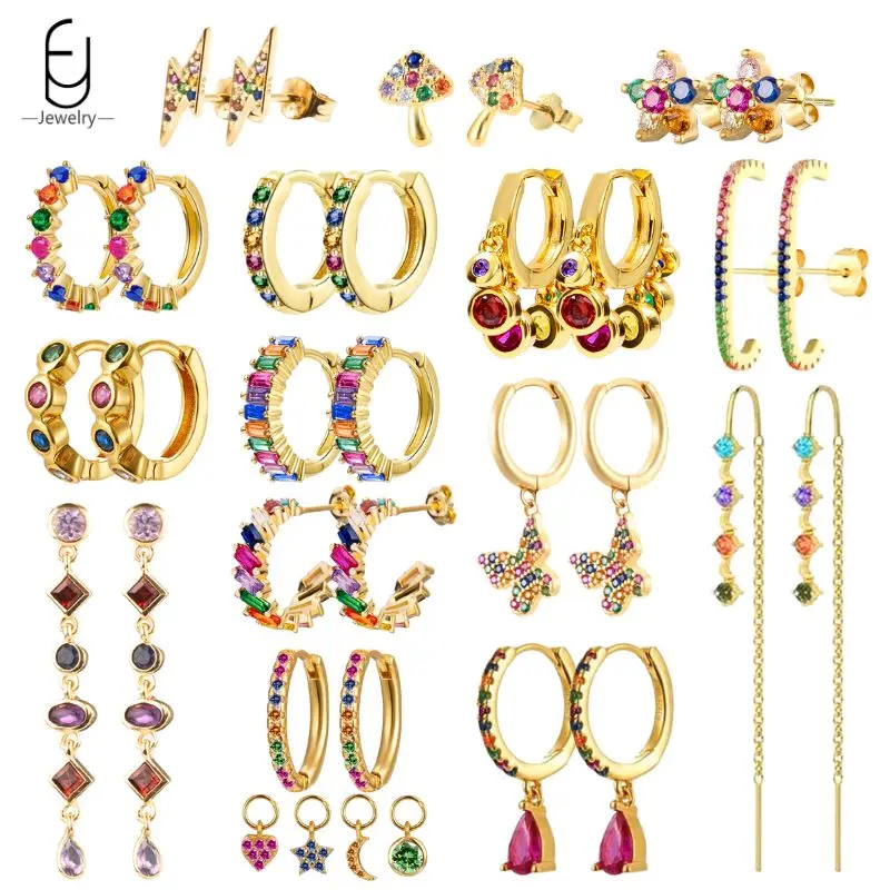 925 Sterling Silver Ear Buckles Fashion Hoop Earrings Colorful Crystal Pendants Gold Earring Premium Luxury Women's Jewelry Gift
925 Sterling Silver Ear Buckles Fashion Hoop Earrings Colorful Crystal Pendants Gold Earring Premium Luxury Women's Jewelry Gift