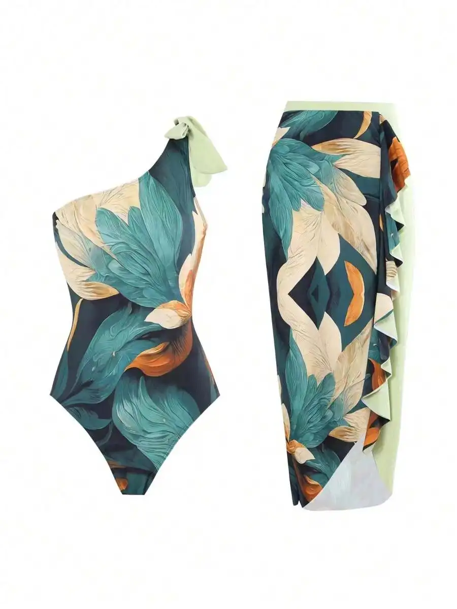 Womens Retro Two Piece Swimsuit Set With Chiffon Cover Up Summer
Womens Retro Two Piece Swimsuit Set With Chiffon Cover Up Summer