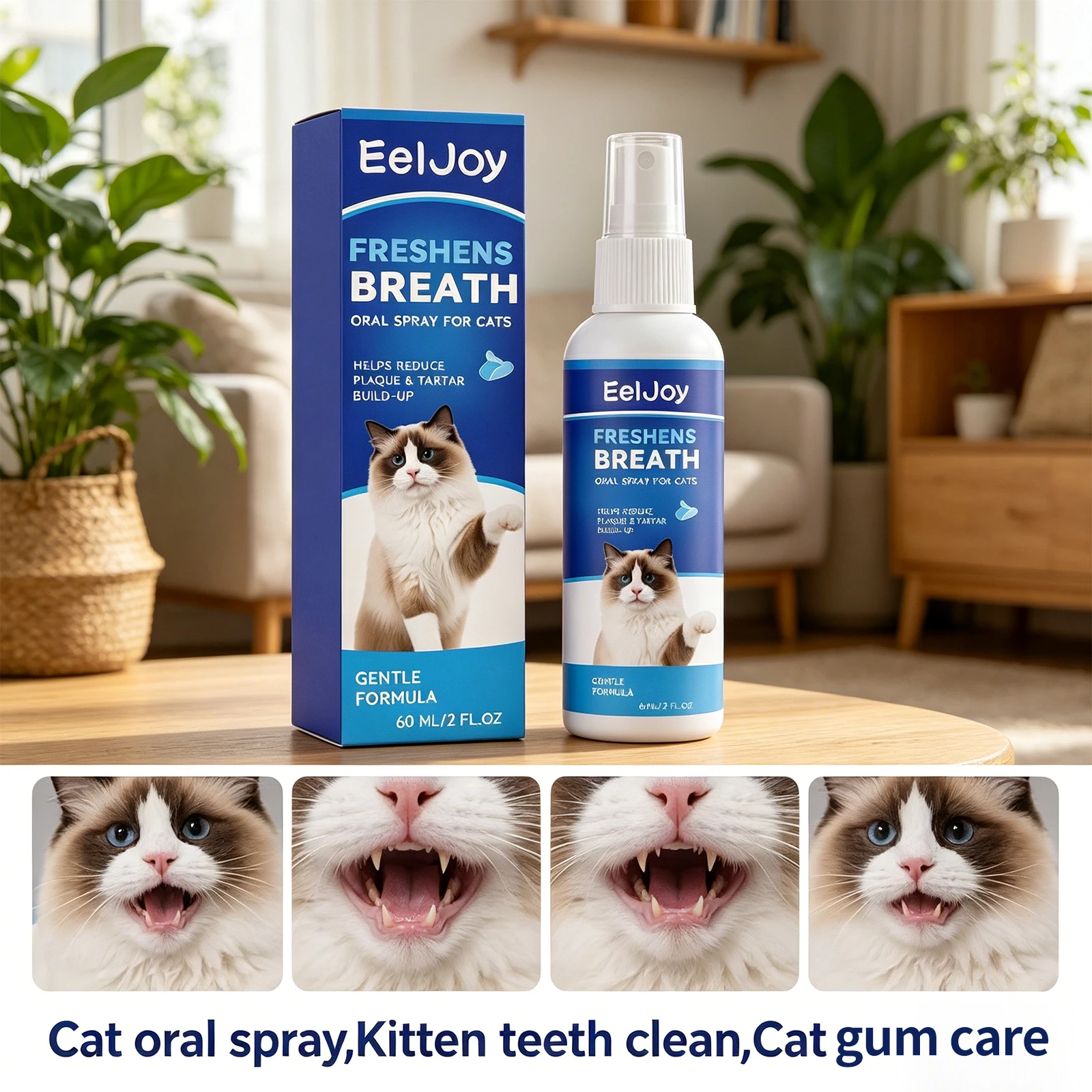 EelJoy Premium Cat Oral Care Spray Fresh Breath Gentle Clean Teeth Gum Pet Mouth Spray for Kitten Cat Oral Hygiene Maintenance
EelJoy Premium Cat Oral Care Spray Fresh Breath Gentle Clean Teeth Gum Pet Mouth Spray for Kitten Cat Oral Hygiene Maintenance