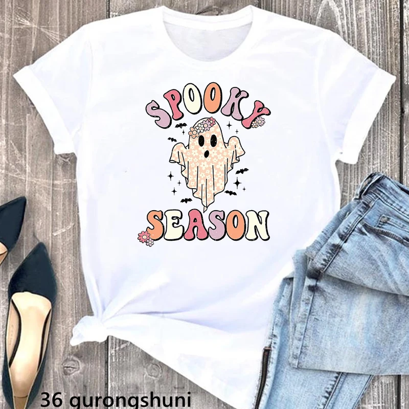 Groovy Halloween Spooky Season Retro Dabbing Ghost Costume Print Tshirt Girls Funny White T Shirt Femme Harajuku Kawaii Clothes
Groovy Halloween Spooky Season Retro Dabbing Ghost Costume Print Tshirt Girls Funny White T Shirt Femme Harajuku Kawaii Clothes