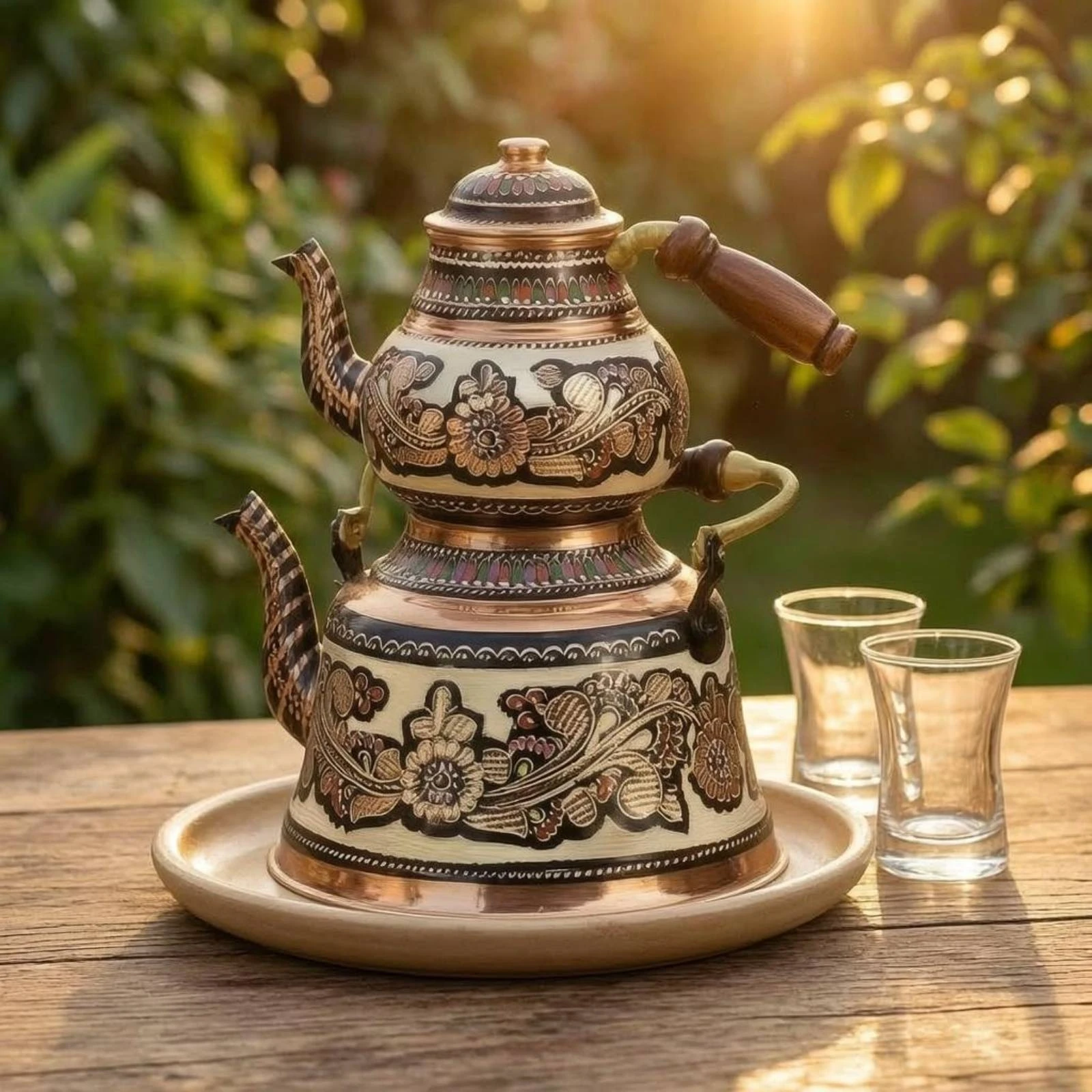2 Pieces Nested Lidded Teapots Floral Engraving Violet-Hued Copper Teapots Teapot Set Handmade Decorative Item Glossy Finish
2 Pieces Nested Lidded Teapots Floral Engraving Violet-Hued Copper Teapots Teapot Set Handmade Decorative Item Glossy Finish