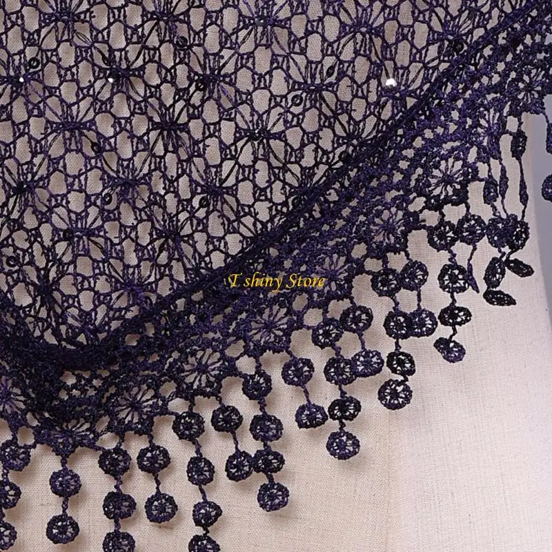 N58F Trendy Stole Shoulder Cover with Flowing Tassels Decorative Lace Shawl Wrap
N58F Trendy Stole Shoulder Cover with Flowing Tassels Decorative Lace Shawl Wrap