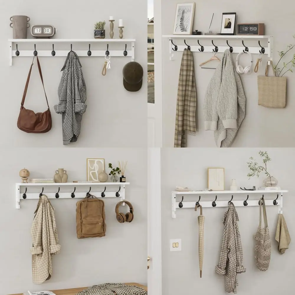 35 Wall-Mounted Coat Rack with 7 Dual Hooks & 2 Side Hooks, Suitable for Entryway, Kitchen, Living Room, Bathroom, Bedroom (Whit
35 Wall-Mounted Coat Rack with 7 Dual Hooks & 2 Side Hooks, Suitable for Entryway, Kitchen, Living Room, Bathroom, Bedroom (Whit