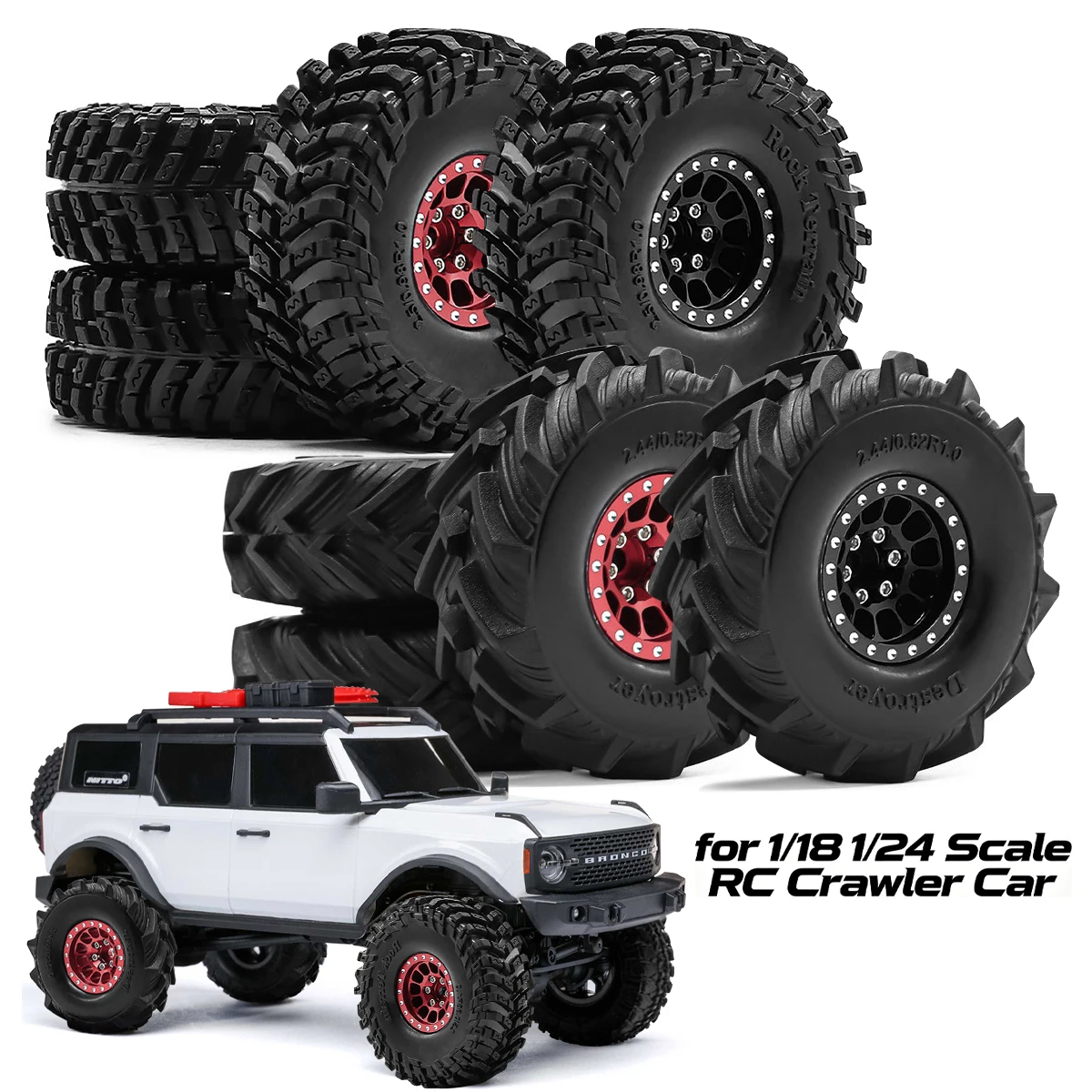 4pcs 1.0" Metal Beadlock Wheel Rim Tire Set for 1/18 Traxxas TRX4M 1/24 Axial SCX24 FCX24 FMS RC Crawler Car Upgrade Accessories
4pcs 1.0" Metal Beadlock Wheel Rim Tire Set for 1/18 Traxxas TRX4M 1/24 Axial SCX24 FCX24 FMS RC Crawler Car Upgrade Accessories