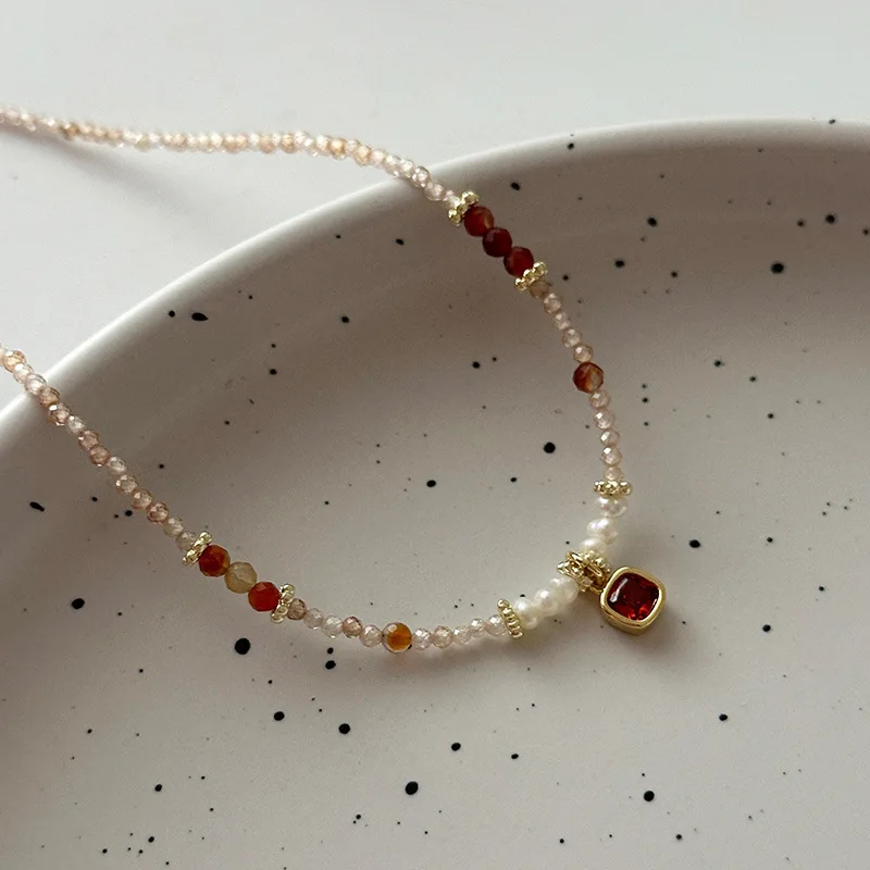 Red Square Pendant Natural Stones Freshwater Pearls Strand Beaded Necklace&Bracelets Jewelry Set for Women Beauty Accessories
Red Square Pendant Natural Stones Freshwater Pearls Strand Beaded Necklace&Bracelets Jewelry Set for Women Beauty Accessories