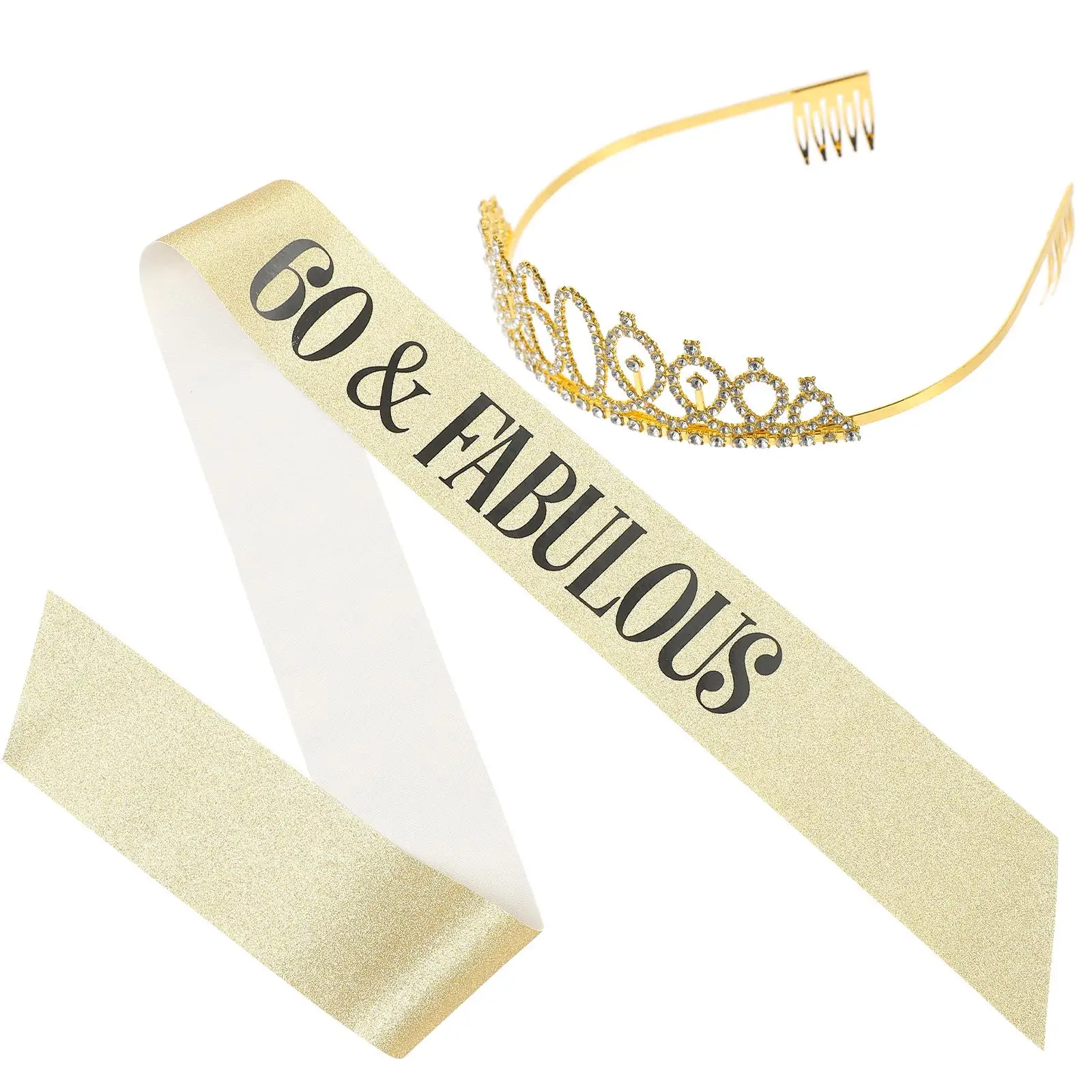 Birthday Crown Decoration and Sash Set 60th for Women Decorations Top Hat Gift Happy Gold Dust Stretch Elegant Party
Birthday Crown Decoration and Sash Set 60th for Women Decorations Top Hat Gift Happy Gold Dust Stretch Elegant Party