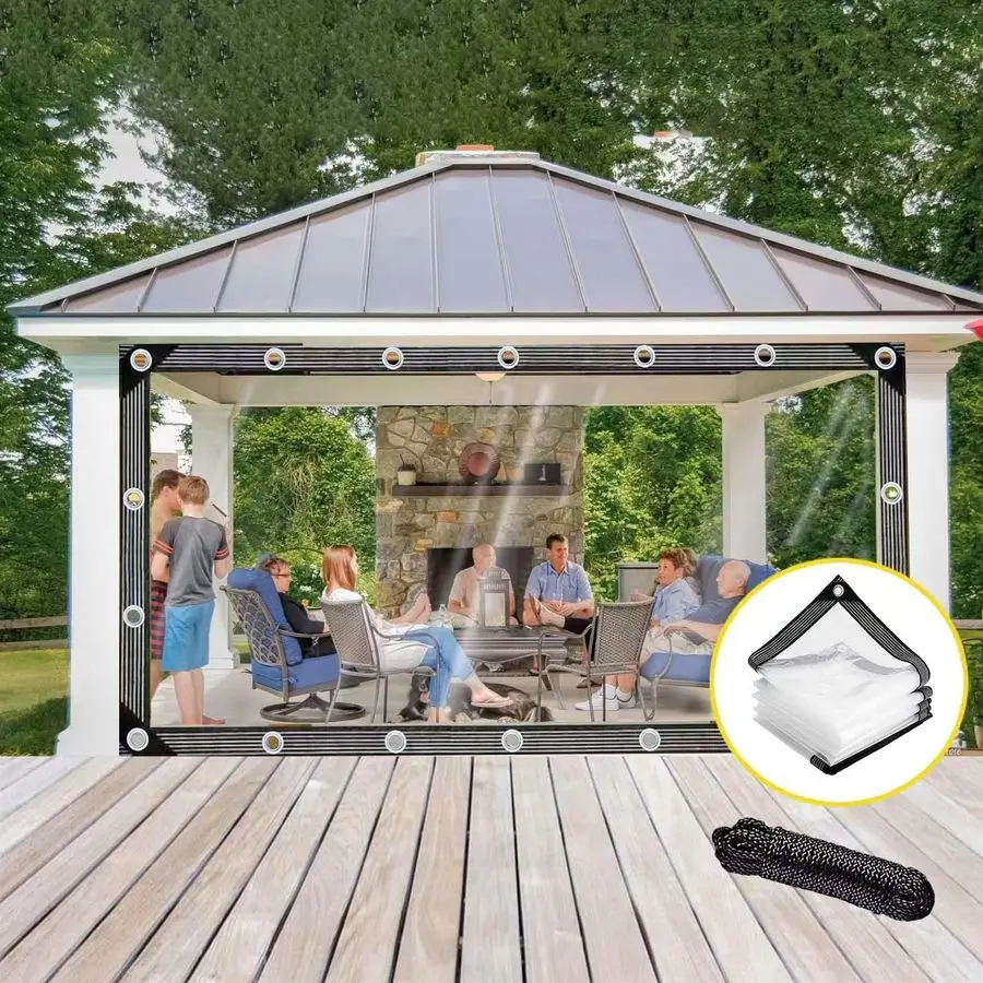 Vinyl Tarp 10x16 ft Heavy Duty 14Mil Transparent PVC Tarpaulin,Waterproof Tear Resistant with Reinforced Edges amp Aluminum Allo
Vinyl Tarp 10x16 ft Heavy Duty 14Mil Transparent PVC Tarpaulin,Waterproof Tear Resistant with Reinforced Edges amp Aluminum Allo