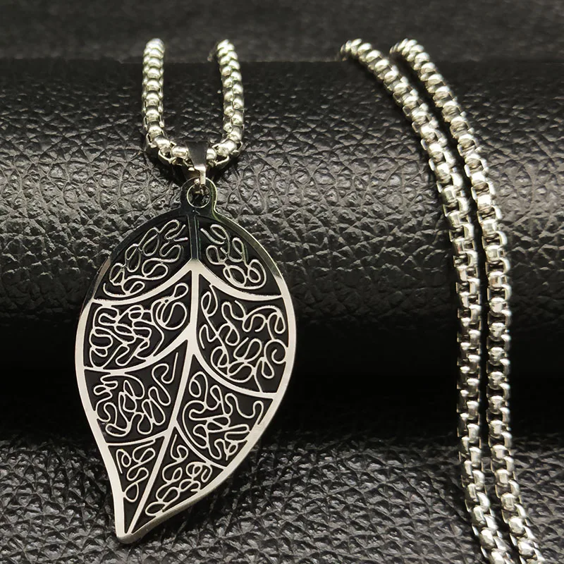 Fashion Stainless Steel Tree Leaves Necklace Silver Color Black Leaf Chain Vintage Necklace Collier Femme Jewelry N930S07
Fashion Stainless Steel Tree Leaves Necklace Silver Color Black Leaf Chain Vintage Necklace Collier Femme Jewelry N930S07